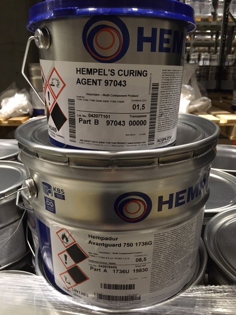 Hempadur Avantguard 750 RÖTLICHGRAU 19830 (Basis Avantguard 750 1736U + Hempel's Curing Agent 97043), Hempel 1736G, 10 Ltr.