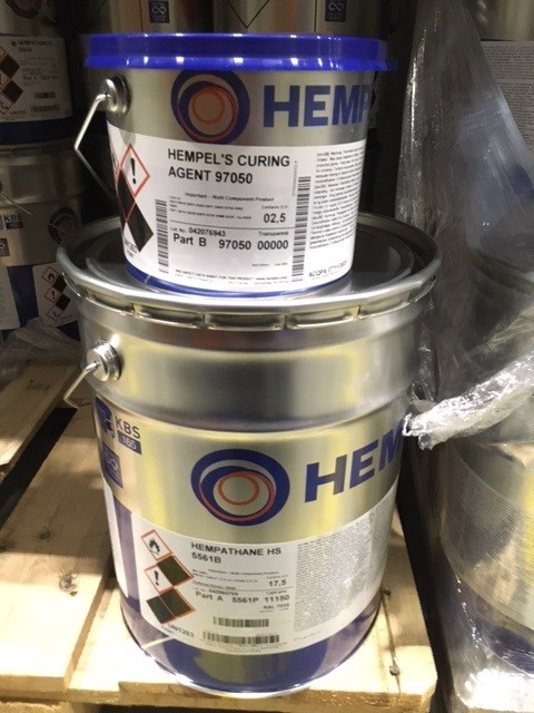 Hempel Hempathane HS 5561B (Basis 5561P + Härter 97050), Hempel 11150 = RAL 7035, 20 Ltr. Hempel Hempathane HS 5561B (Basis 5561P + Härter 97050), Hempel 11150 = RAL 7035, 20 Ltr.