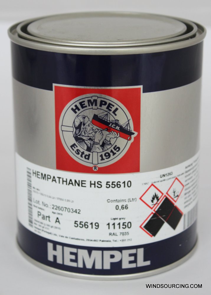 Hempel Hempathane HS 55610 (Base 55619 + Curing Agent 97050), Hempel 11150 = RAL 7035, 0,75 Ltr. Hempel Hempathane HS 55610 (Base 55619 + Curing Agent 97050), Hempel 11150 = RAL 7035, 0,75 Ltr.