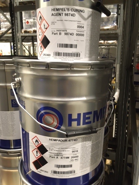 Hempadur 4774D, color 20450 (Hempadur 4774M Base + Hempel's Curing Agent 9874D), 20 Ltr.