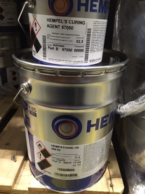 Hempel Hempathane HS 5561B (Basis 5561P + Härter 97050), Hempel 11150 = RAL 7035, 20 Ltr. Hempel Hempathane HS 5561B (Basis 5561P + Härter 97050), Hempel 11150 = RAL 7035, 20 Ltr.