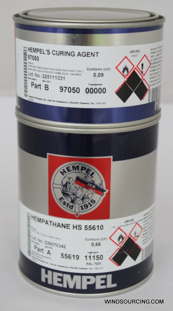 Hempel Hempathane HS 55610 (Basis 55619 + Härter 97050), Hempel 11150 = RAL 7035, 0,75 Ltr. Hempel Hempathane HS 55610 (Basis 55619 + Härter 97050), Hempel 11150 = RAL 7035, 0,75 Ltr.